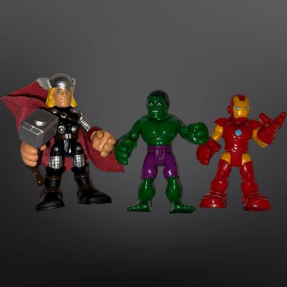 2010 Marvel Super Hero Hulk Adventures Hulk Iron Man & Thor Action Figures 2.5” - Picture 4 of 5